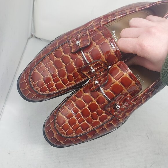 Christian Louboutin MENS Brown Chambelimoc Ali Crocodile Loafer - Picture 3 of 9